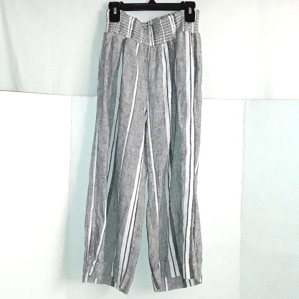 Cloth and Stone Women's Pants Size Small Linen Blend Smocked Waist Boho Cropped